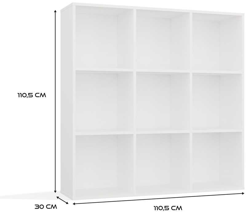 Top E Shop MALAX 3x3 H Baltas SHELVING UNIT