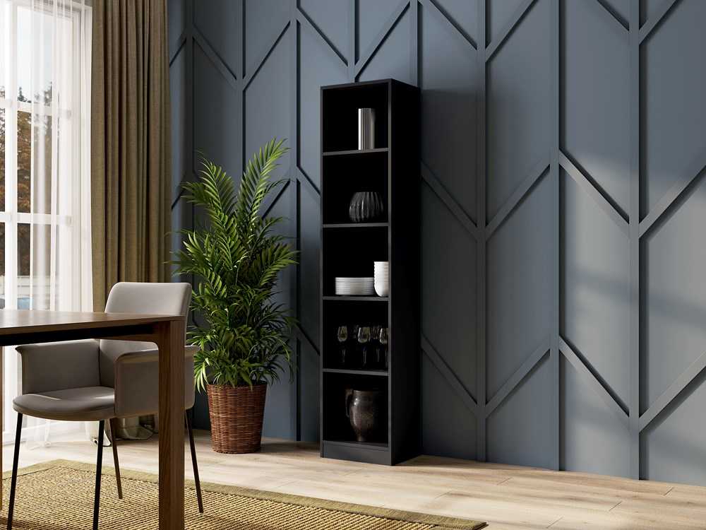 Top E Shop Biuro Knygų Lentyna - Topeshop R40 Juoda