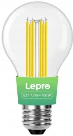 LEPRO 100094-WW-EU E27 Filament LED Bulb, 7.2W (100W), 1521 lm, 2700K, Class A