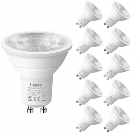 LEPRO 200082-DW-EU-10 GU10 LED Bulb, 3.6W, 345 lm, 6500K, 38°, Energy Class E, 10 pcs.