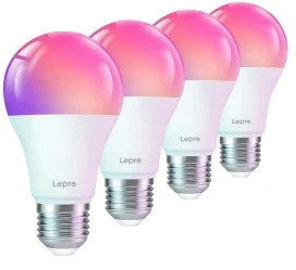LEPRO B1-EU-4 E27 Wi-Fi LED Bulbs, 4-Pack