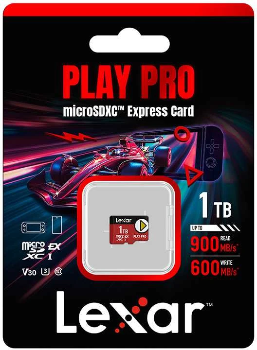 Atminties kortelė „Lexar 1TB Micro SDXC Express PLAY Pro 7.1 UHS-I C10 U3 V30“ atmintis