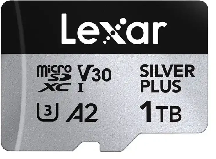 „Lexar“ didelio našumo „Sidabrinis Plus Micro SDXC 1 TB“ atminties kortelė + adapteris