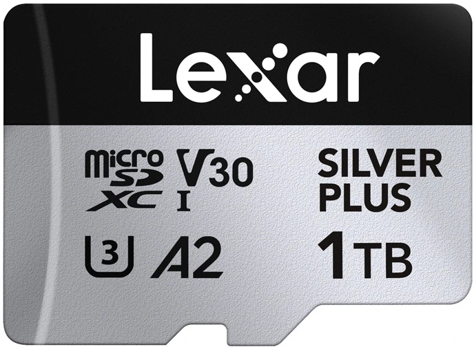„Lexar“ didelio našumo „Sidabrinis Plus Micro SDXC 1 TB“ atminties kortelė + adapteris