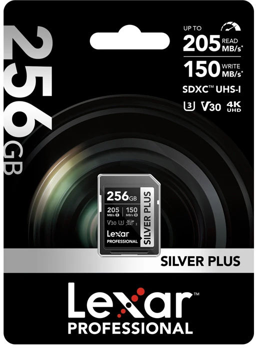 Lexar Professional Sidabrinis PLUS SDXC 256GB atminties kortelė