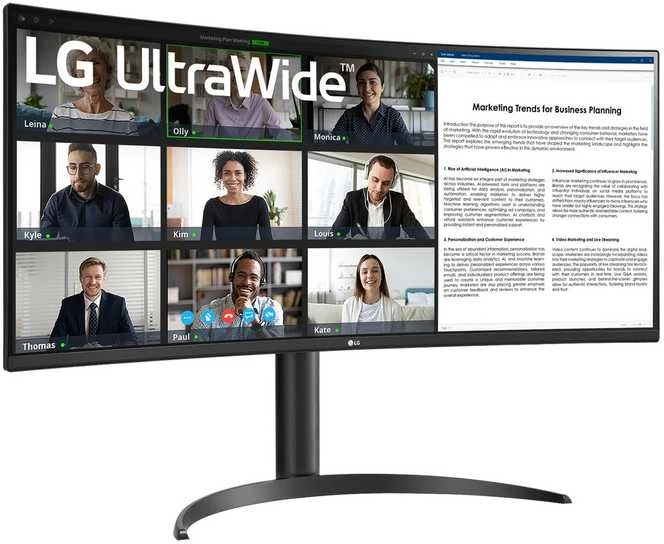 Monitorius LG | 34WR50QK-B | 34 " | VA | QHD | 21:9 | 100 Hz | 5 ms | 3440 x 1440 pikselių | 240 cd/m² | HDMI jungtys quantity 2