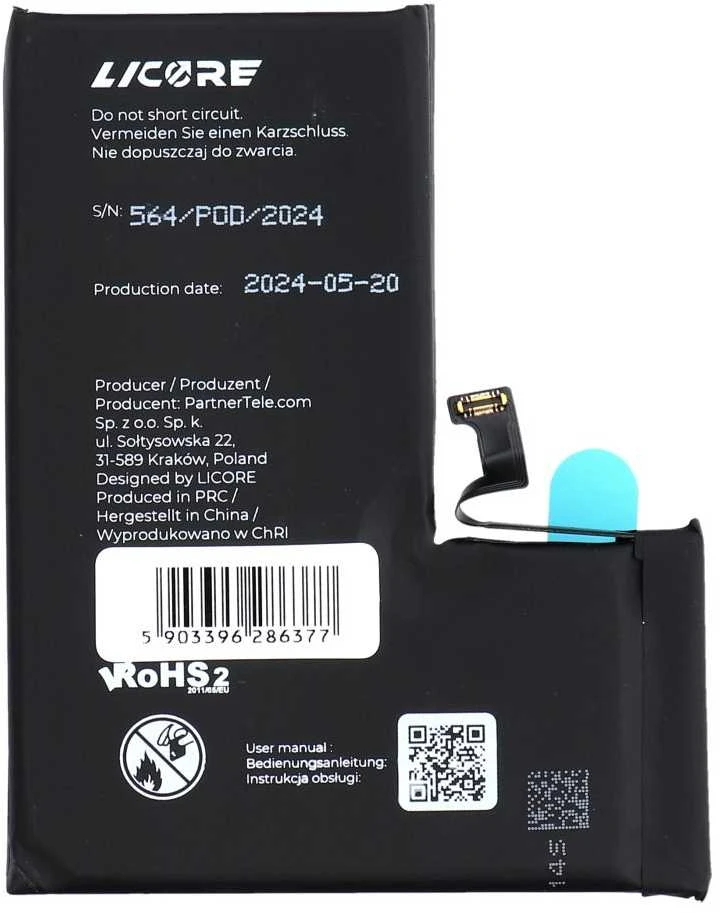 Licore LICOR baterija, skirta IPHONE 14 Pro 3200 mAh