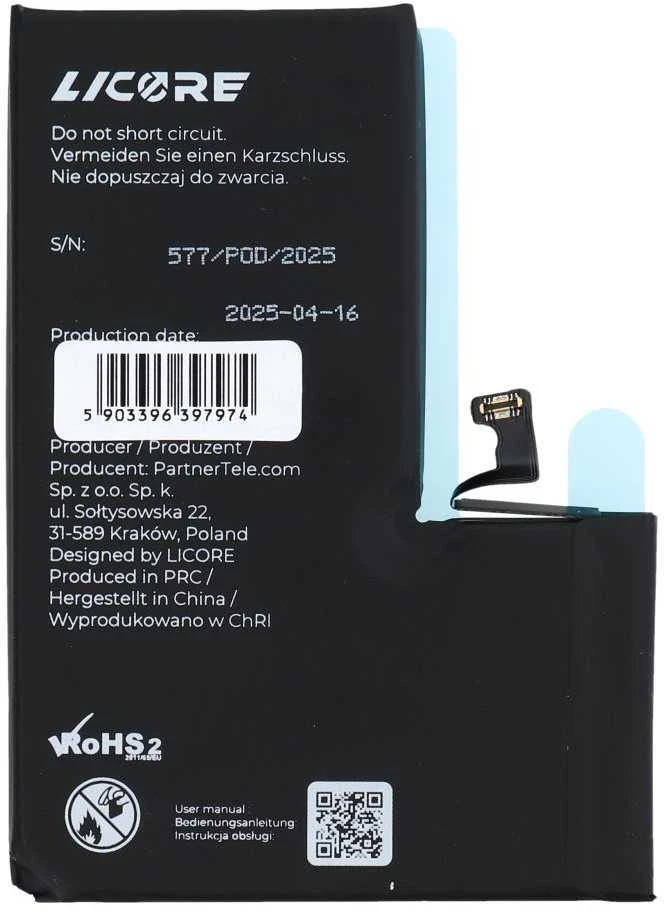 LICORE baterija, skirta IPHONE 15 Pro Max, 4422 mAh
