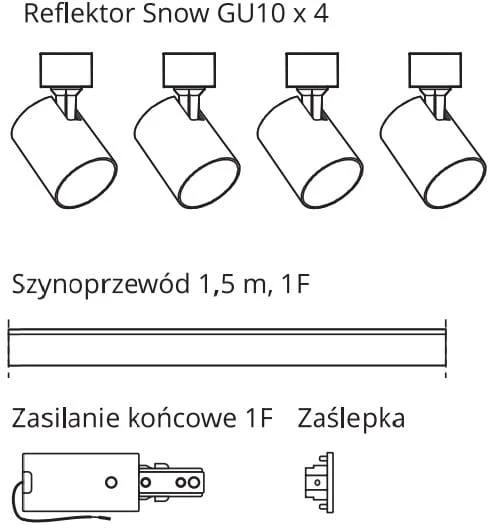 Lubinis šviestuvas Light_Presti Šviestuvas lubų Light Prestige Snow Set, 4X50 W, GU10