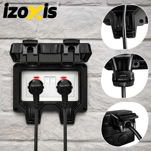 Double external socket 17x11x10cm Izoxis