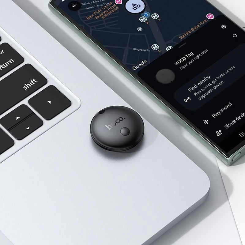 Lokatorius, suderinamas su „Google Find My Device“ Hoco E93A juodas