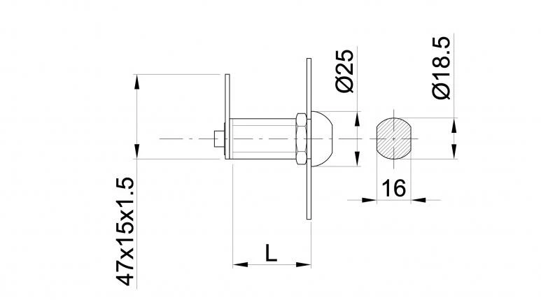 Lock IBFM DIY 150. chrome. 16 mm