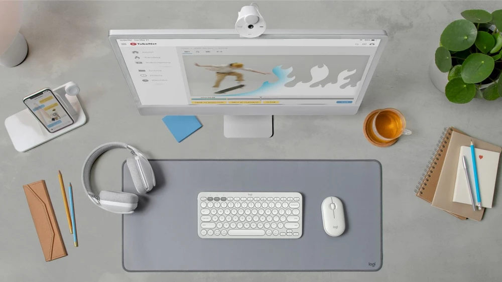 Belaidė pelė Logitech Pebble Mouse 2 M350s, Balta