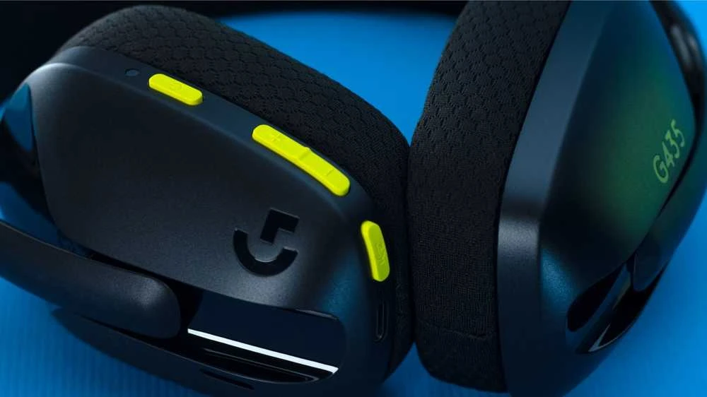 Žaidimų ausinės Logitech G435 Lightspeed, juodos/neoninės geltonos spalvos