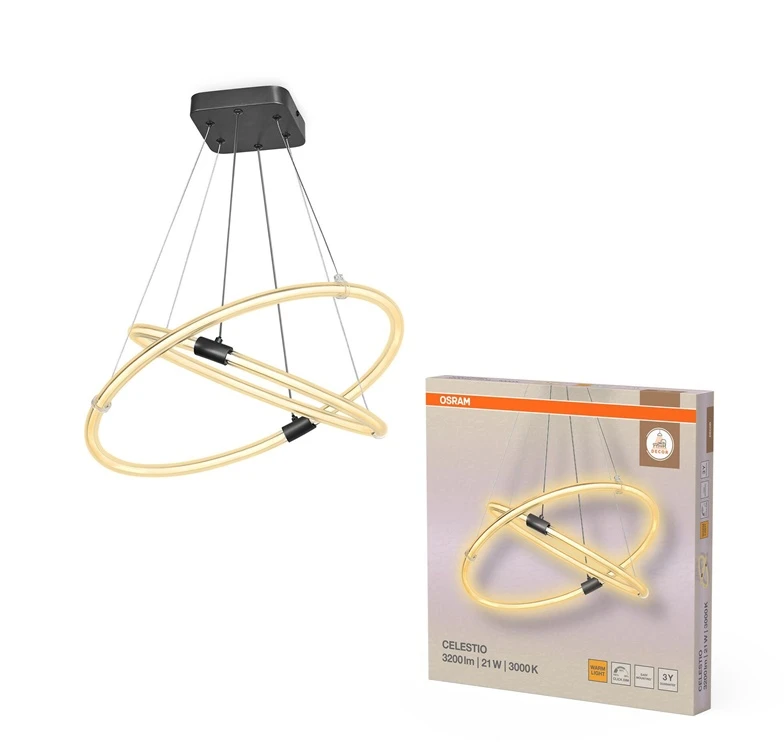 Osram 21W LED pakabinamas šviestuvas CELESTIO, tamsiai pilkas, 3000K, dimeriuojamas