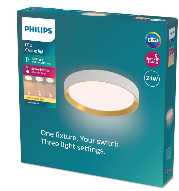Lubinis šviestuvas Šviestuvas lubų Philips 929004116001, 24 W, LED, 2700 °K
