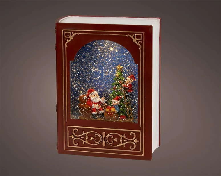 Lumineo Decoration "Book" with LED. 480978. 23.5 cm. 7 cm. red