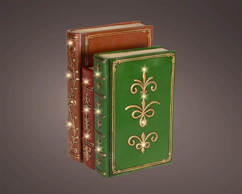 Lumineo Decoration "Books" with LED lighting. 480873. 27 cm. 15.5 cm