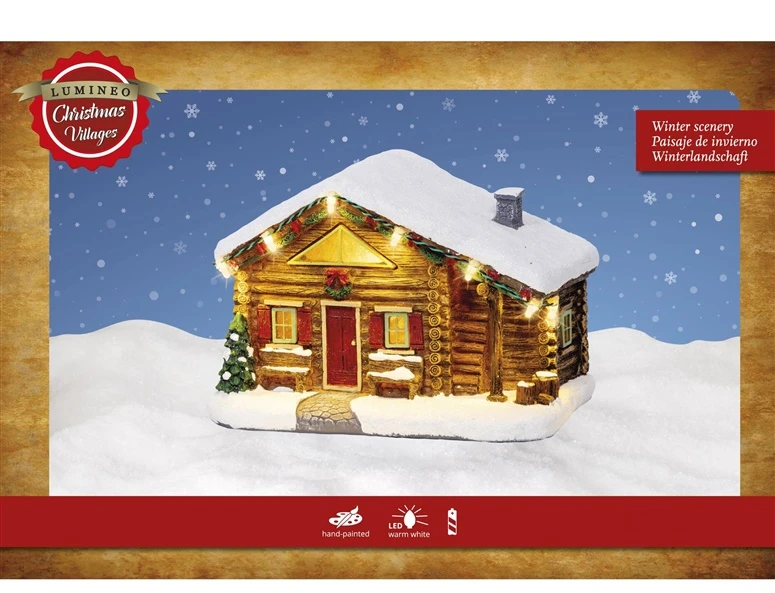 Lumineo Decoration "House" with LED lighting. 489352. 12.5 cm. 12 cm