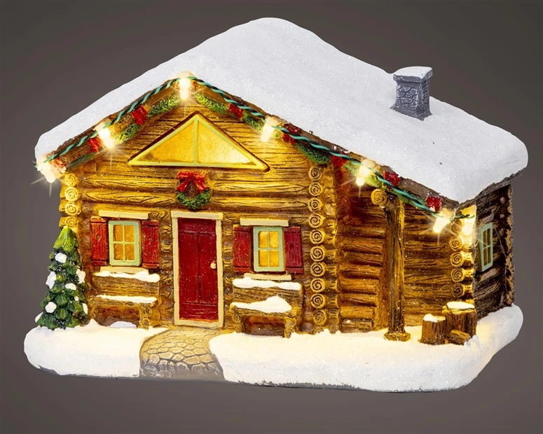 Lumineo Decoration "House" with LED lighting. 489352. 12.5 cm. 12 cm