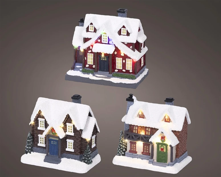 Lumineo Decoration "House" with LED lighting. 489745. 13 cm. 8 cm