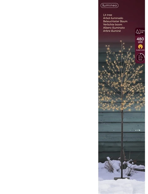 Lumineo Decoration "Tree" with LED lighting. 491627. 150 cm. juodas