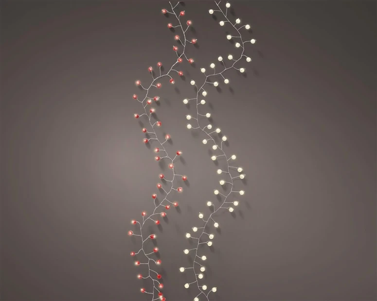Lumineo Fairy lights Deco. 489819. 1.5 m. 80 LED. Baltas/Raudona