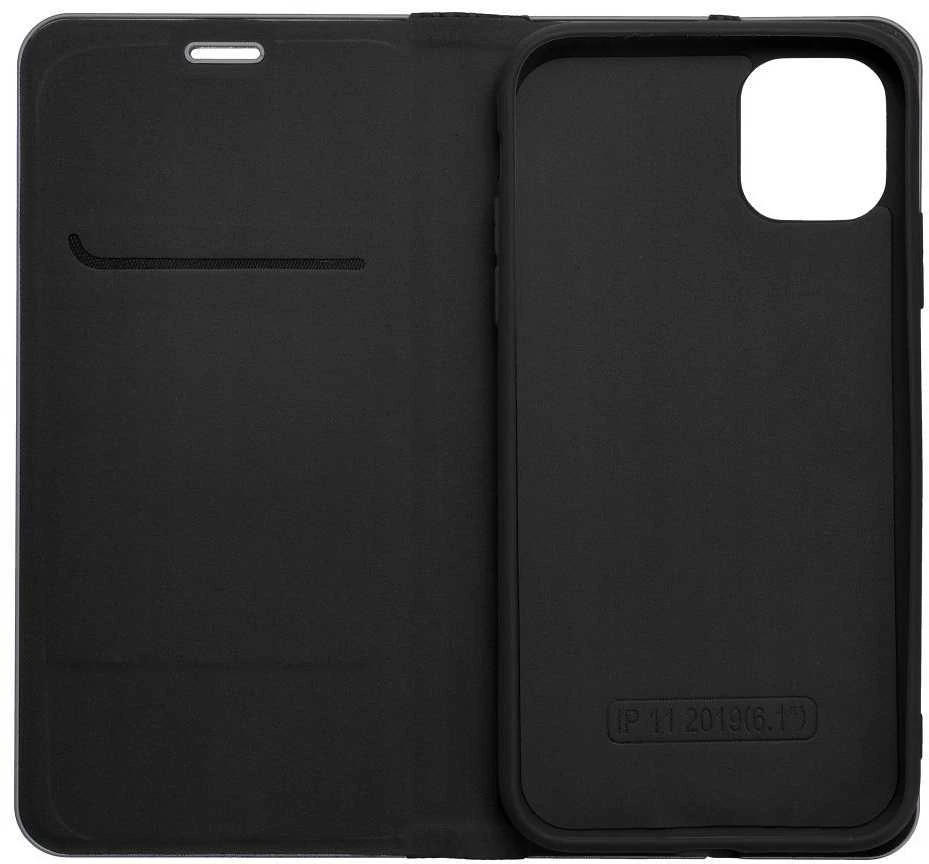 OEM atverčiamas dėklas iPhone 11 Luna Book Carbon juodas