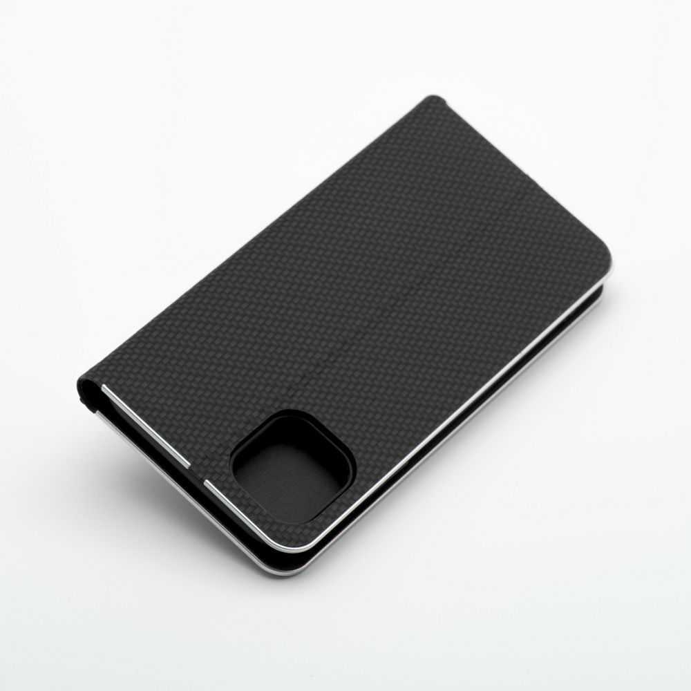 OEM atverčiamas dėklas iPhone 16 Luna Book Carbon juodas