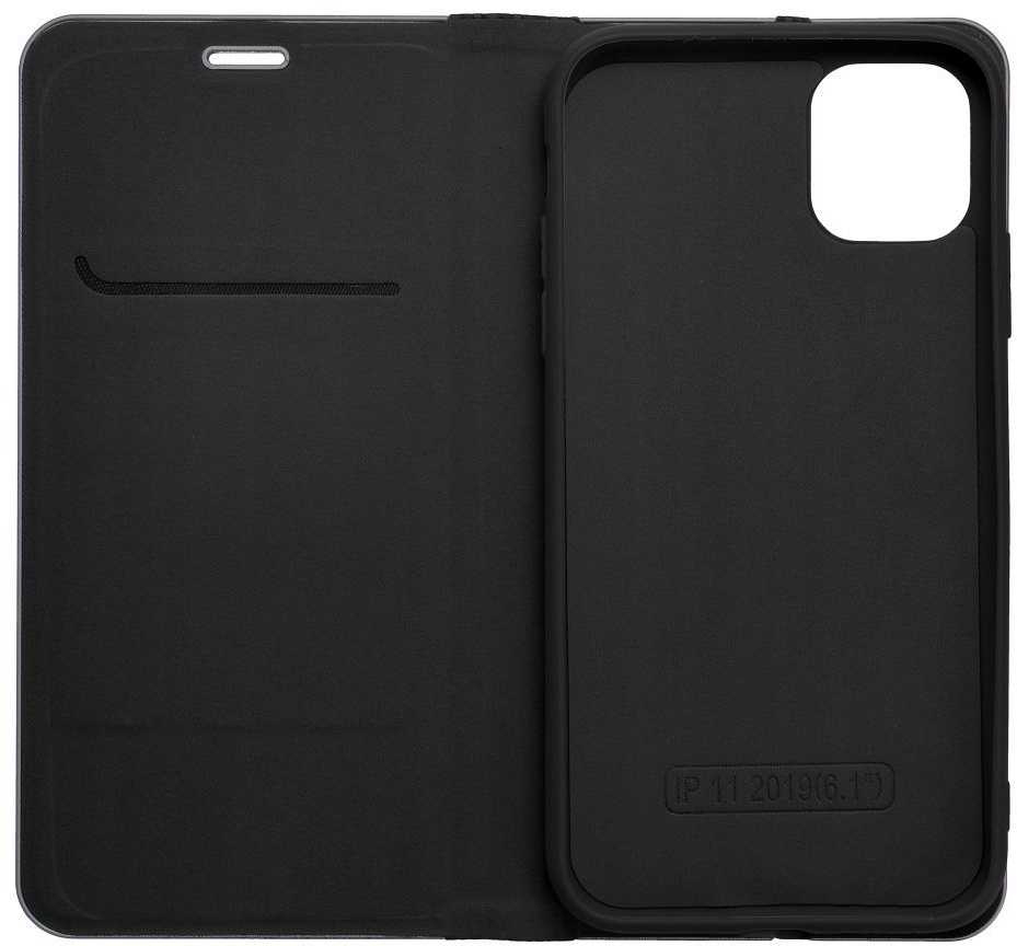 OEM atverčiamas dėklas iPhone 16 Luna Book Carbon juodas