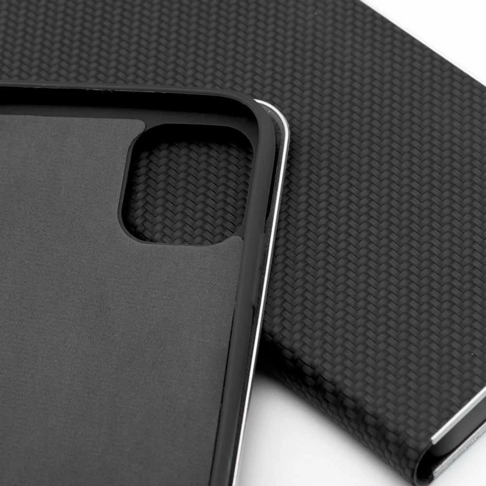 OEM atverčiamas dėklas iPhone 16 PLUS Luna Book Carbon juodas