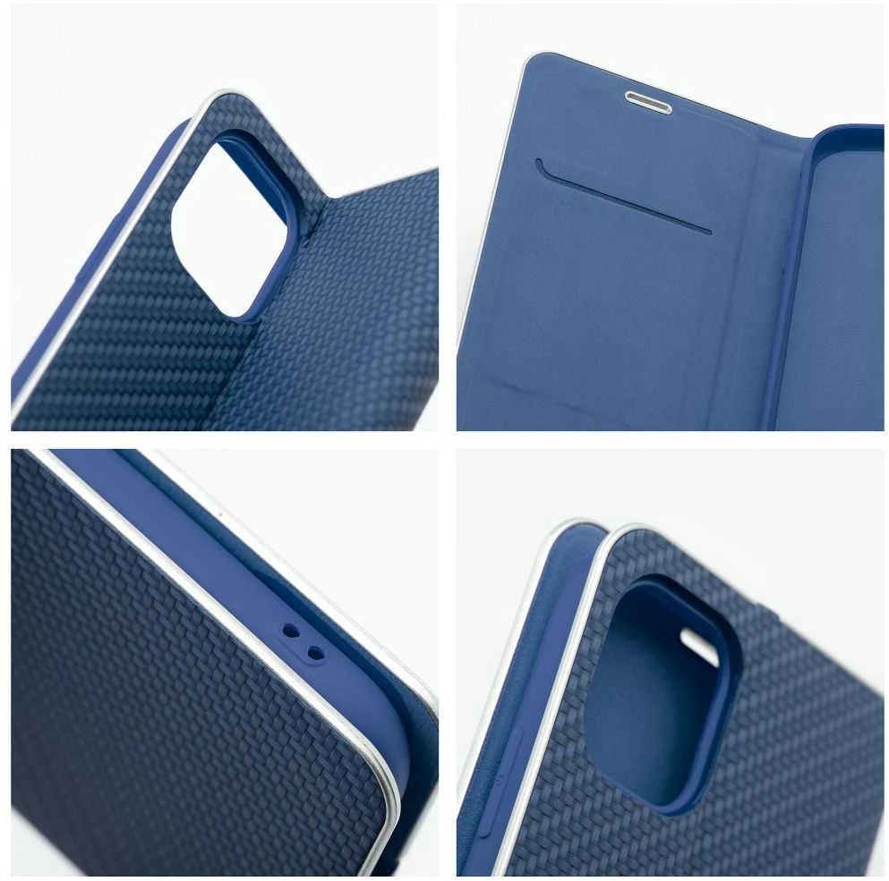 OEM atverčiamas dėklas iPhone 17 AIR Luna Book Carbon mėlynas