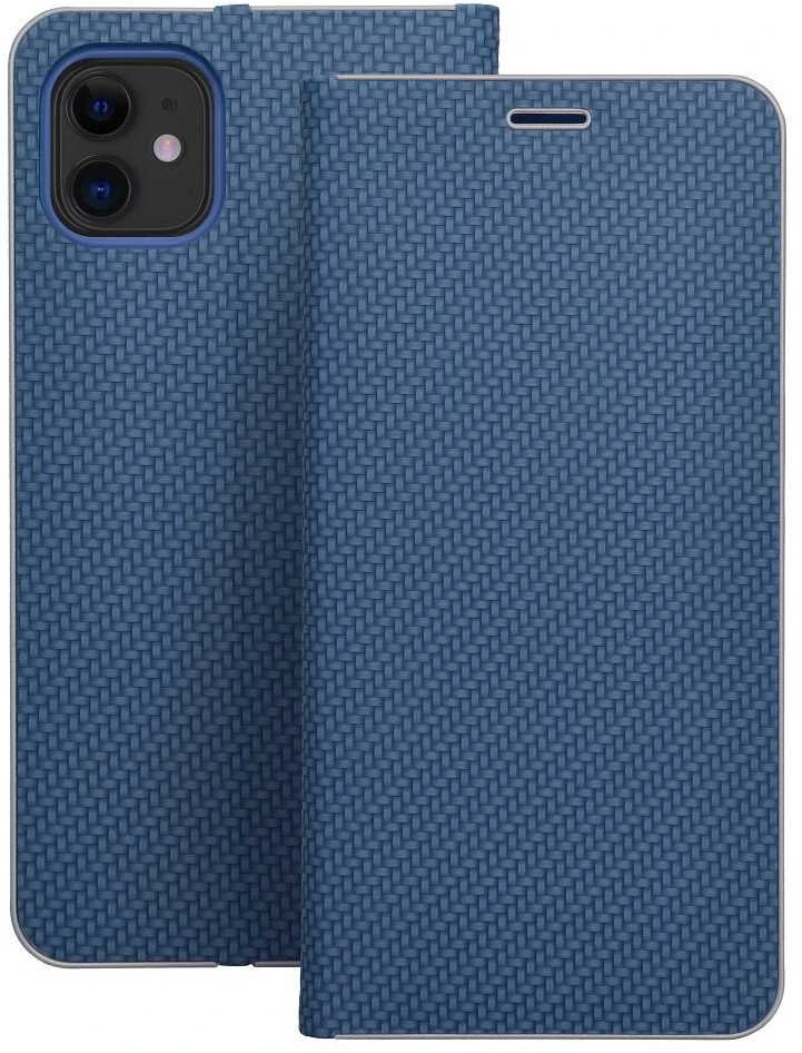 OEM atverčiamas dėklas iPhone 17 AIR Luna Book Carbon mėlynas
