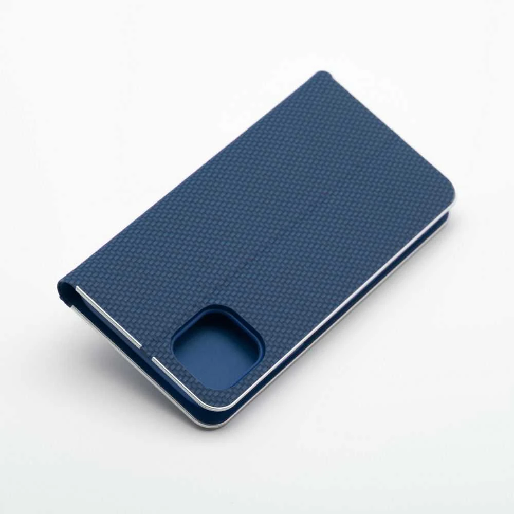 OEM atverčiamas dėklas iPhone 17 AIR Luna Book Carbon mėlynas