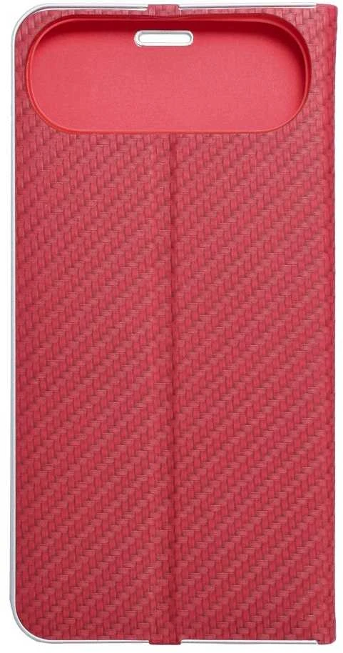 OEM atverčiamas dėklas, skirtas iPhone 17 AIR Luna Book, anglies pluošto, raudonas