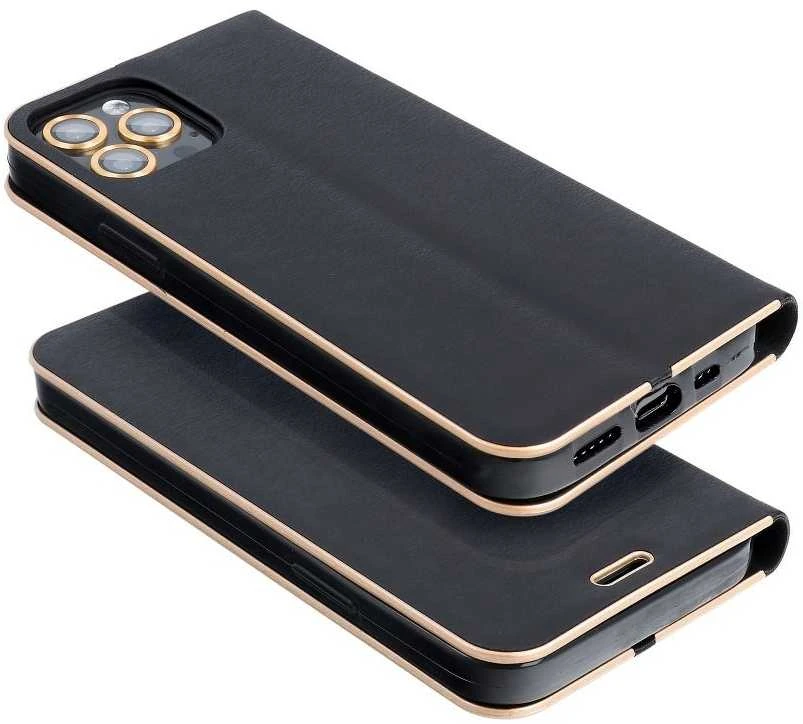 OEM atverčiamas dėklas Huawei Mate 20 LITE Luna Book auksinis juodas