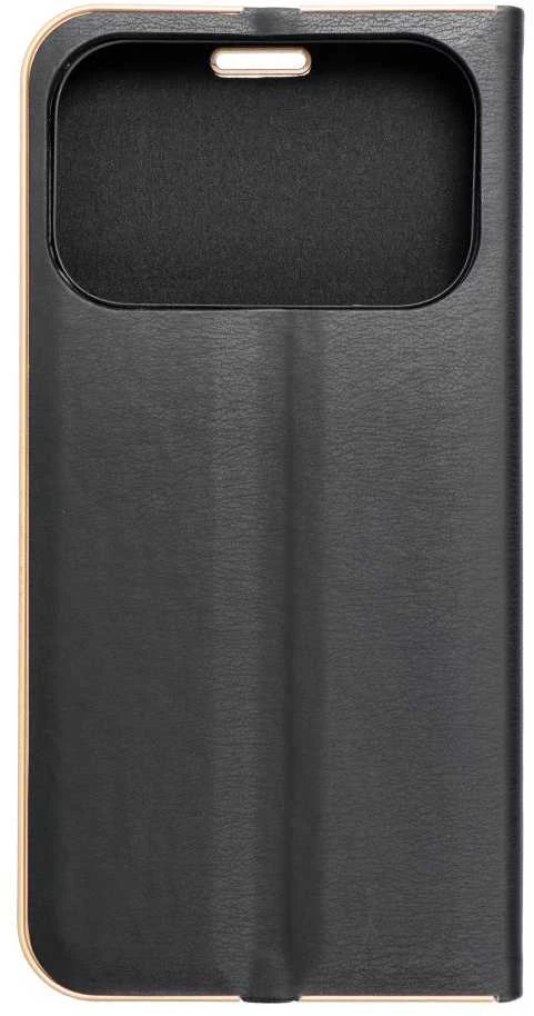 OEM atverčiamas dėklas iPhone 17 PRO / 18 PRO Luna Book auksinis juodas