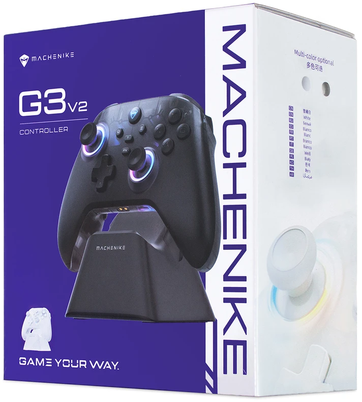 Machenike G3 V2 belaidis žaidimų valdiklis su įkrovimo stotele - Baltas
