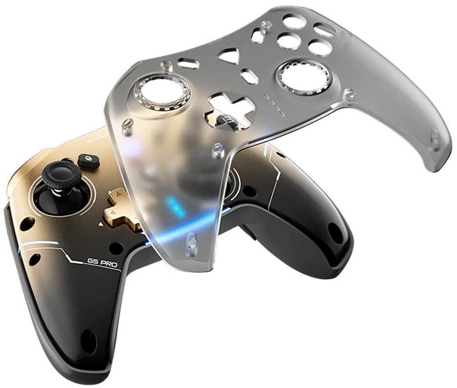 Machenike G5Pro Flagship Wireless Game Controller with Gyroscope and Button Mapping - Juodas and Gold