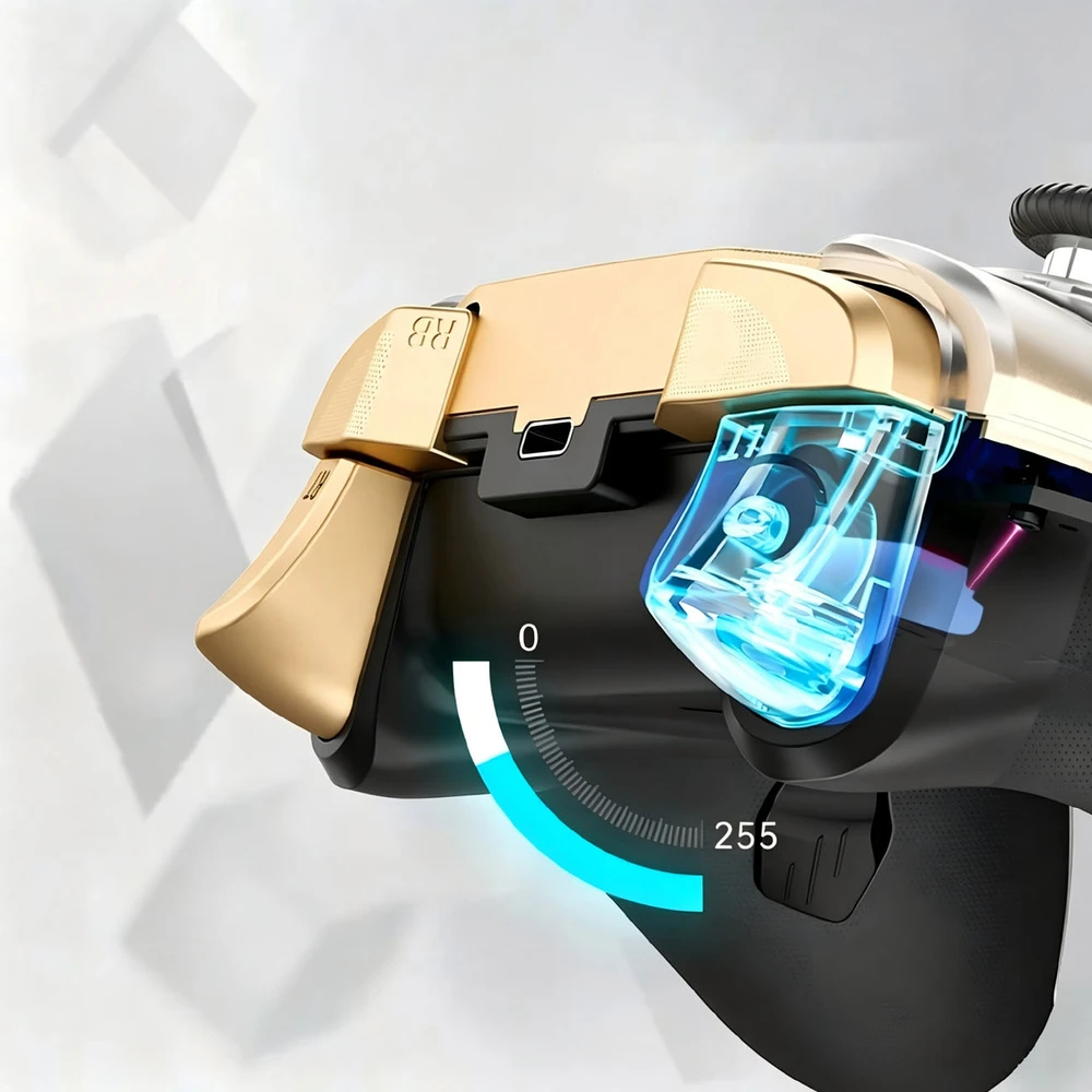 Machenike G5Pro Flagship Wireless Game Controller with Gyro Charging Station and Button Mapping - Juodas and Gold