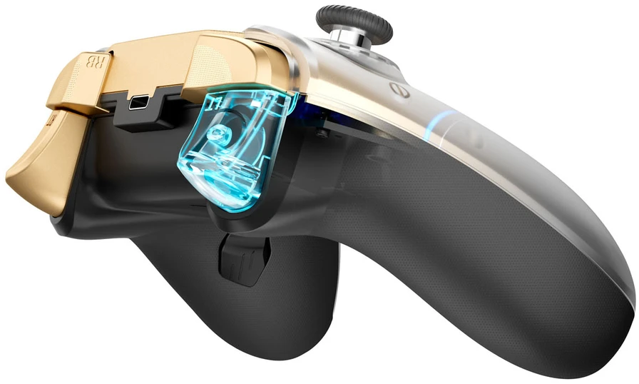 Machenike G5Pro Flagship Wireless Game Controller with Gyro Charging Station and Button Mapping - Juodas and Gold