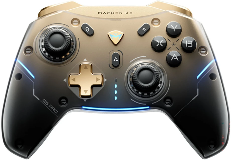 Machenike G5Pro Flagship Wireless Game Controller with Gyro Charging Station and Button Mapping - Juodas and Gold