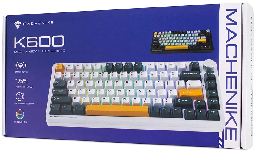 Machenike K600-B82W Belaidė mechaninė su pašvietimu Klaviatūra žaidimams GR Sidabrinis Switch - Juodas