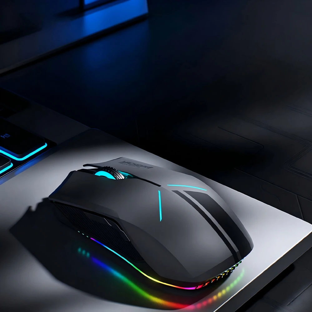 Machenike M721 Belaidė pelė žaidimams 10000 DPI with RGB pašvietimas - Juodas