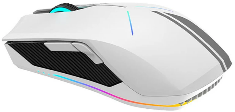Machenike M721 Belaidė pelė žaidimams 10000 DPI with RGB pašvietimas - Baltas