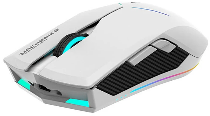 Machenike M721 Belaidė pelė žaidimams 10000 DPI with RGB pašvietimas - Baltas
