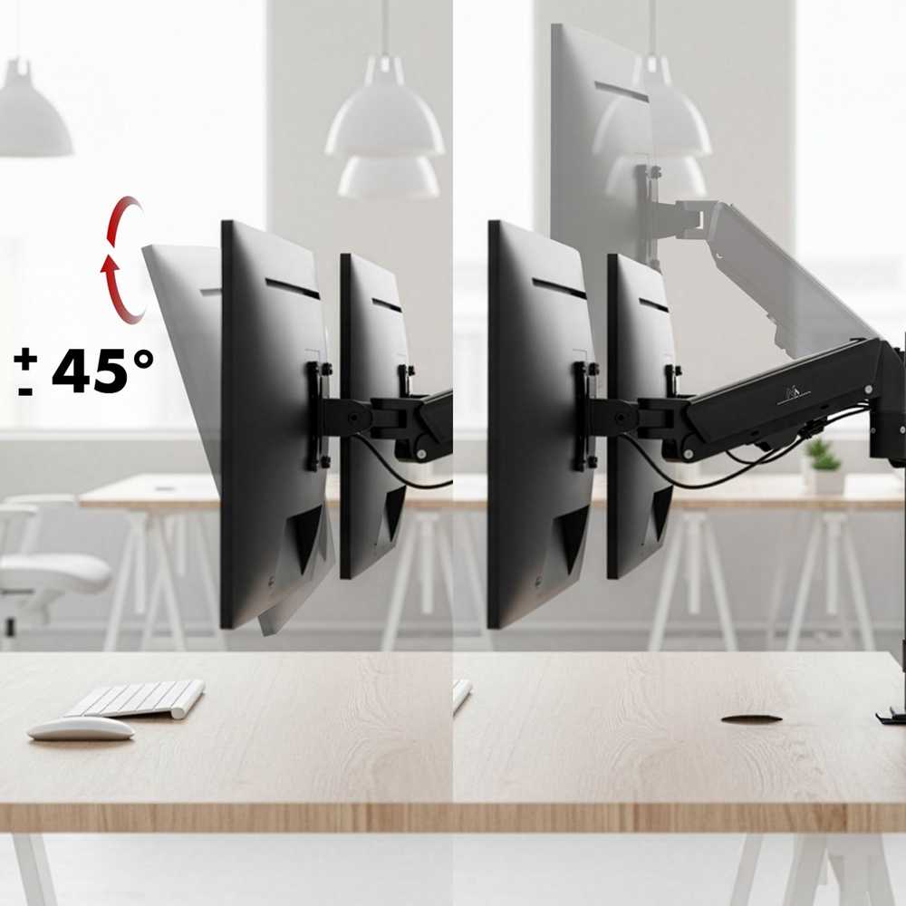 Laikiklis Maclean 2 monitorius mount, gas spring, 17"-32", 2-10kg, juodas, MC-136