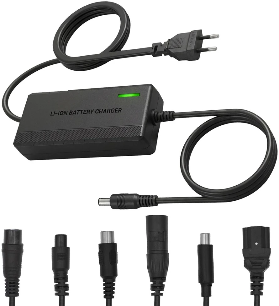 Universalus įkroviklis / Maitinimo šaltinis Maclean Energy, skirtas paspirtukams, 42V DC, 2A, Max 85W, greitasis įkrovimas, 6 kištukai, MCE667