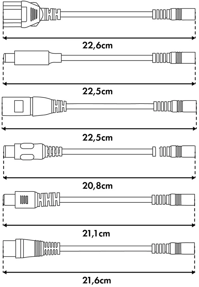 Universalus kroviklis / Maitinimo šaltinis Maclean Energy, skirtas paspirtukams, 54,6V DC, 2A, Max 110W, Fast Charging, 6 kištukai, MCE665