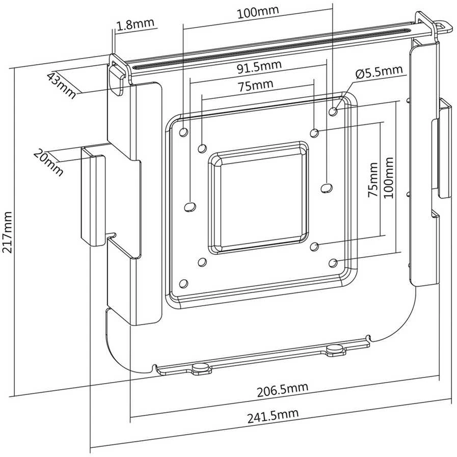 Laikiklis Maclean MC-473 MAC Mini Mount, VESA 75x75 100x100 Suderinamas su Mac Mini, pagamintas po 2014 m.